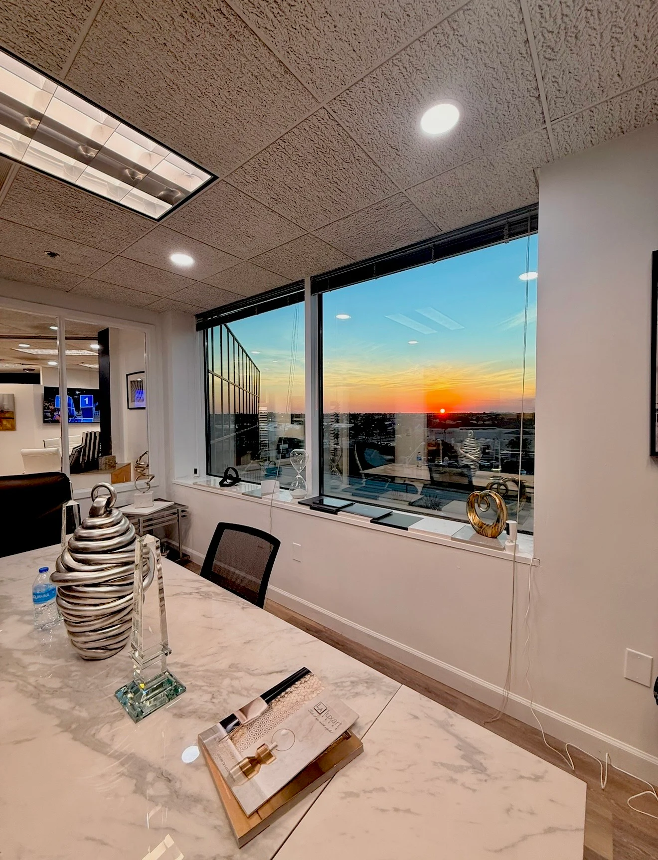 ZenTek Homes office overlooking Southwest Florida at sunset
