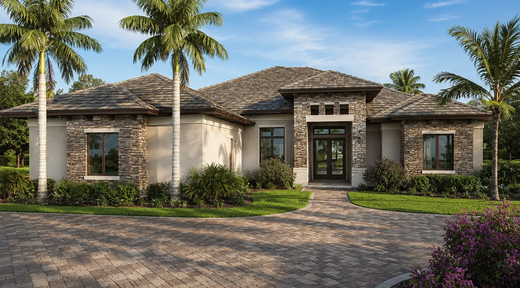 The Boca custom home exterior