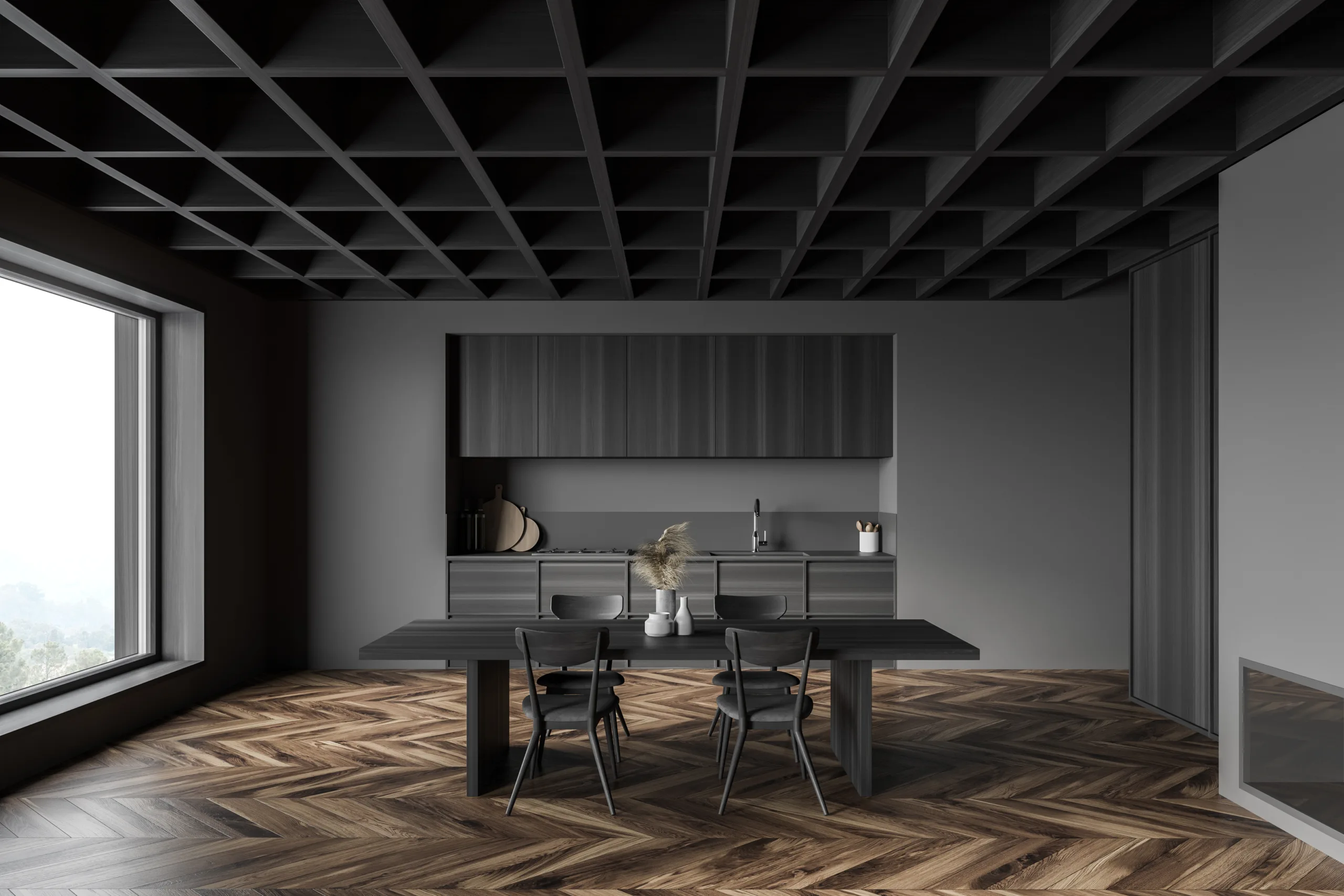 Architectural visualization of a custom living and dining addition