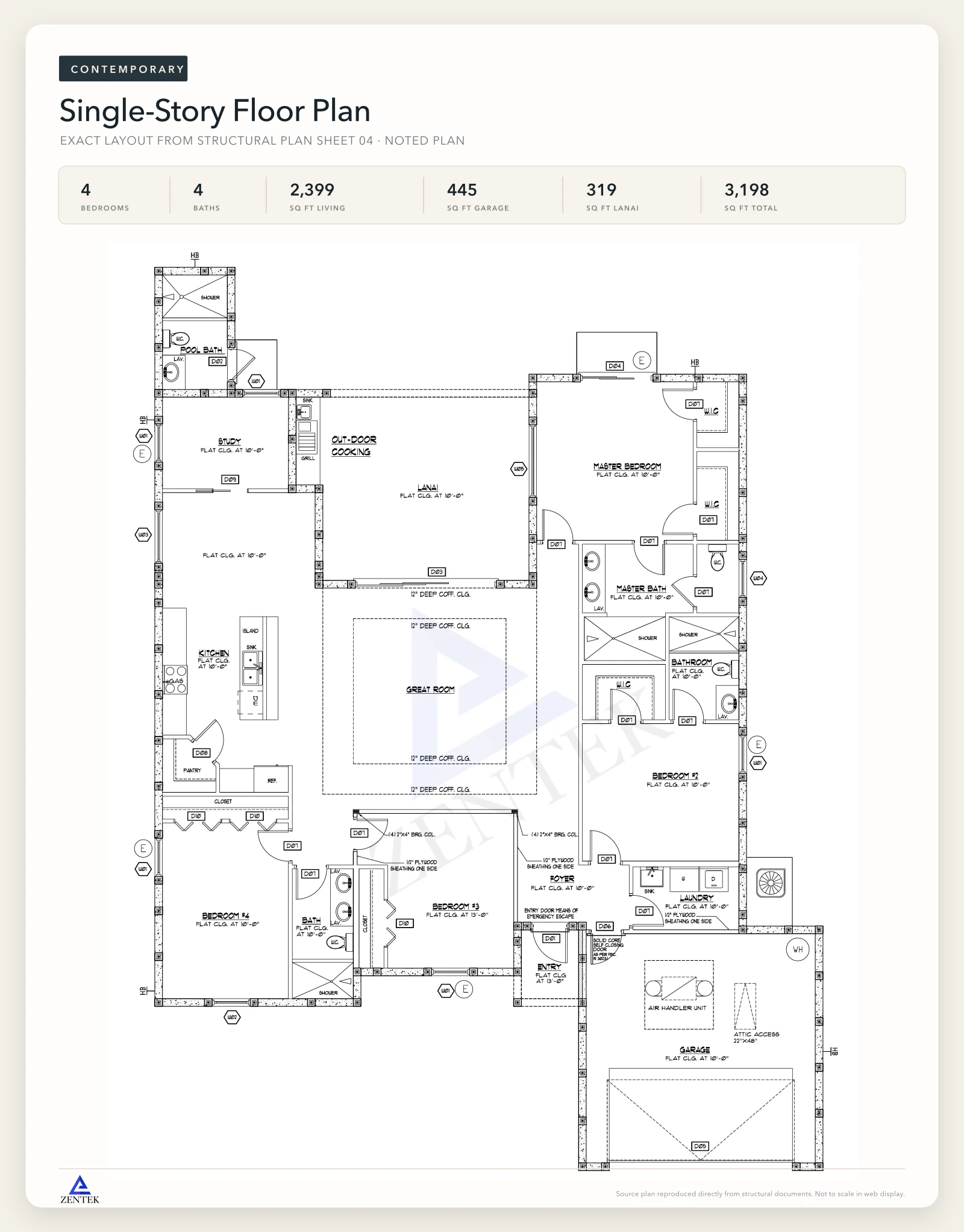 The Auresta floor plan by Zentek Homes