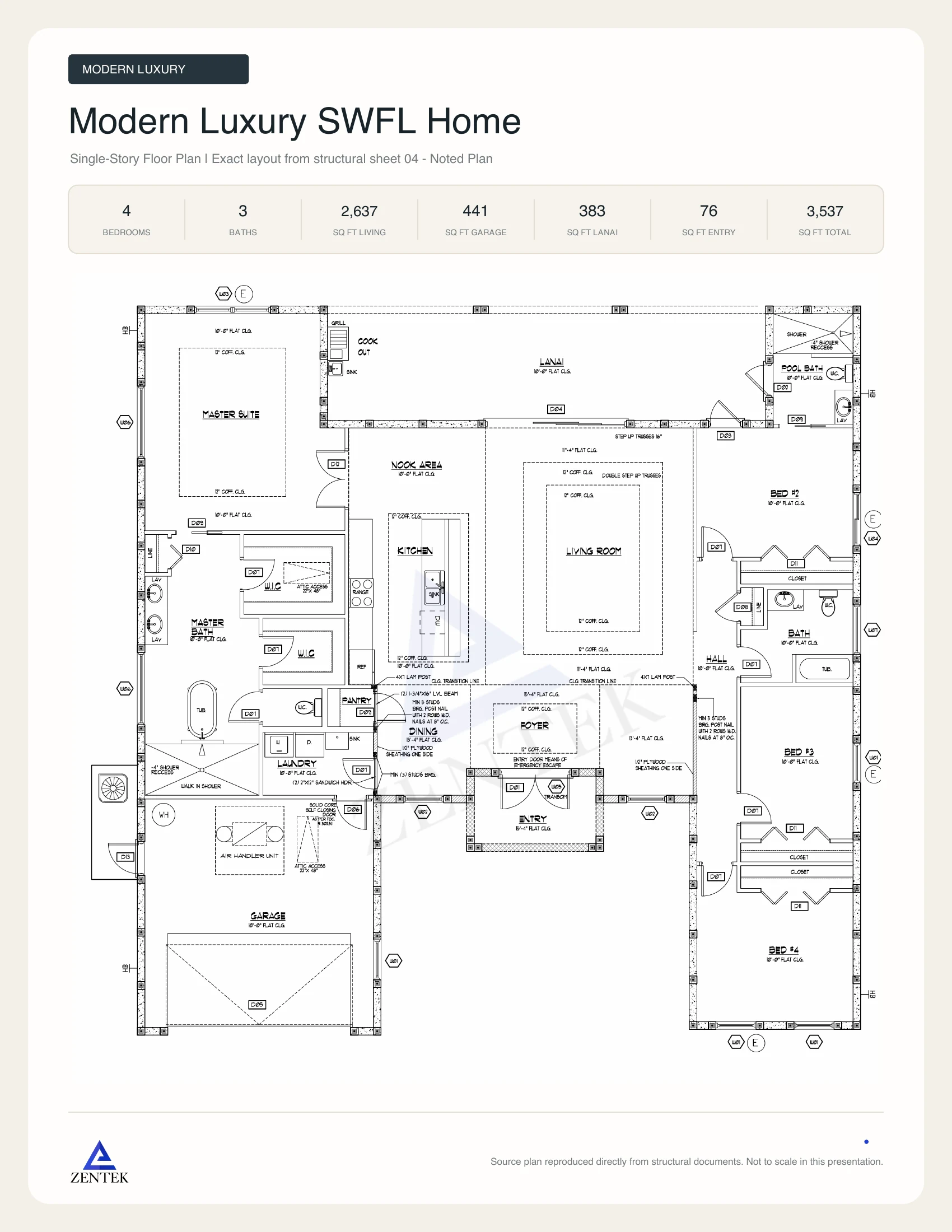 The Grand Meridian floor plan by Zentek Homes